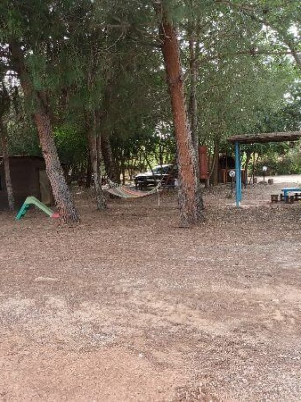 Vista giardino amache giochi per bambini